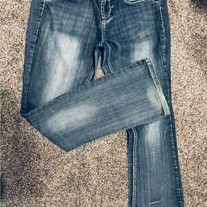 Mudd Blue Boot Cut Jeans with Faded Whiskering